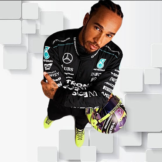 Lewis Hamilton 2024 f1 go kart racing suit